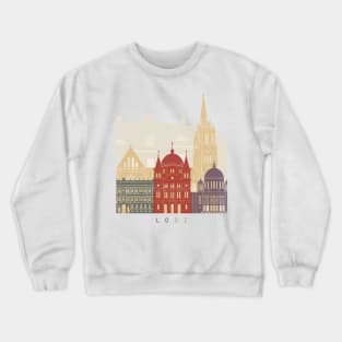 Lodz skyline poster Crewneck Sweatshirt